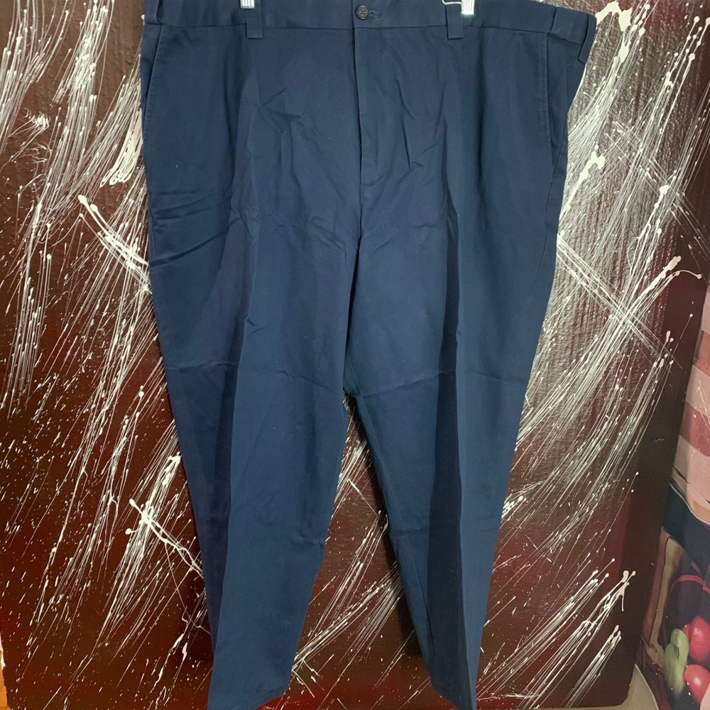 KingSize Mens Big and Tall Navy Blue Chino Pants 50x38 Straight Leg Trousers